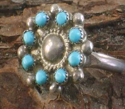 Native American Cluster Ring- sz 6.5